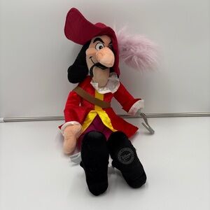 Disney Store Peter Pan Captain Hook Pirate Plush Plushie Stuffed Animal Toy 20"
